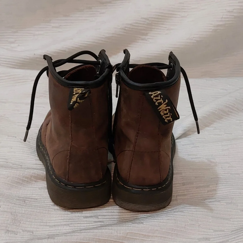 Dr. Martens Brown Kids Lace-Up Combat Boots Size 2
